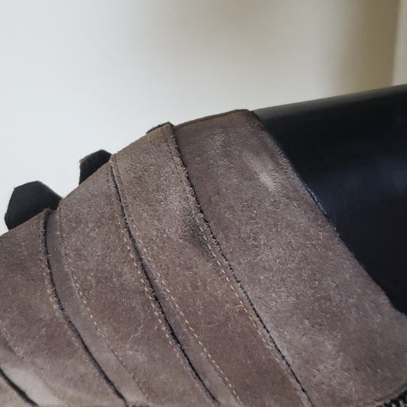 The Kooples fringe buckle genuine leather ankle booties, gray, women's 40 - Picture 12 of 12